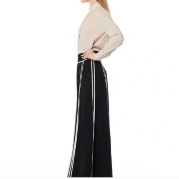 Gracia Black & White Slit Palazzo Pants – Size S NWOT (DAMAGED - Tear) - Picture 3 of 5